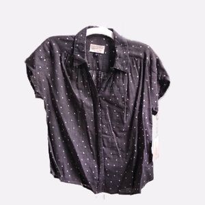 Gray Polka-dot button down top